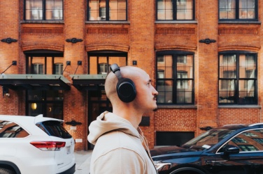 Logotrade promotional giveaway picture of: Irvine RCS recycled and repairable ANC wireless headphone