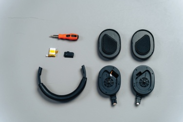 Logo trade promotional item photo of: Irvine RCS recycled and repairable ANC wireless headphone