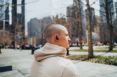 Logo trade advertising product photo of: Lakewood RCS recycled and repairable wireless earbuds