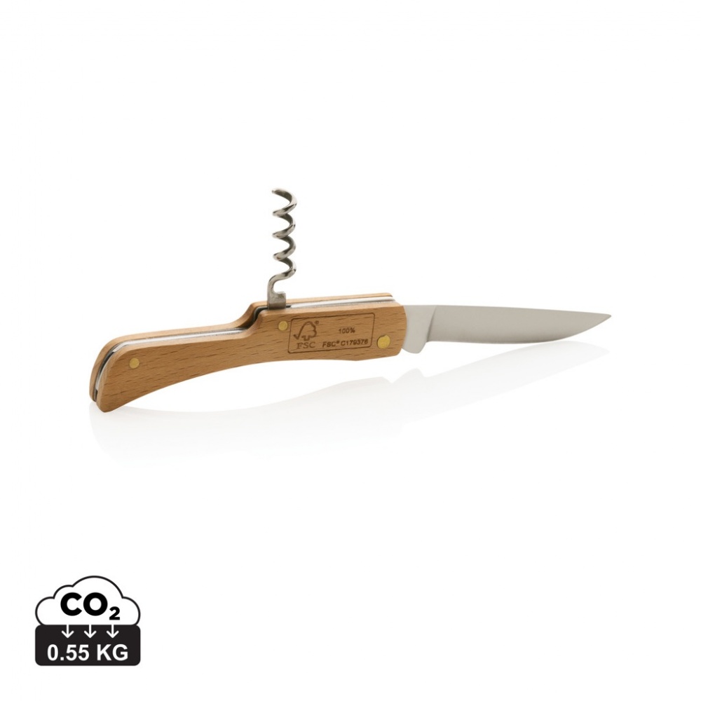 Logo trade promotional gifts picture of: Wooden knife with bottle opener