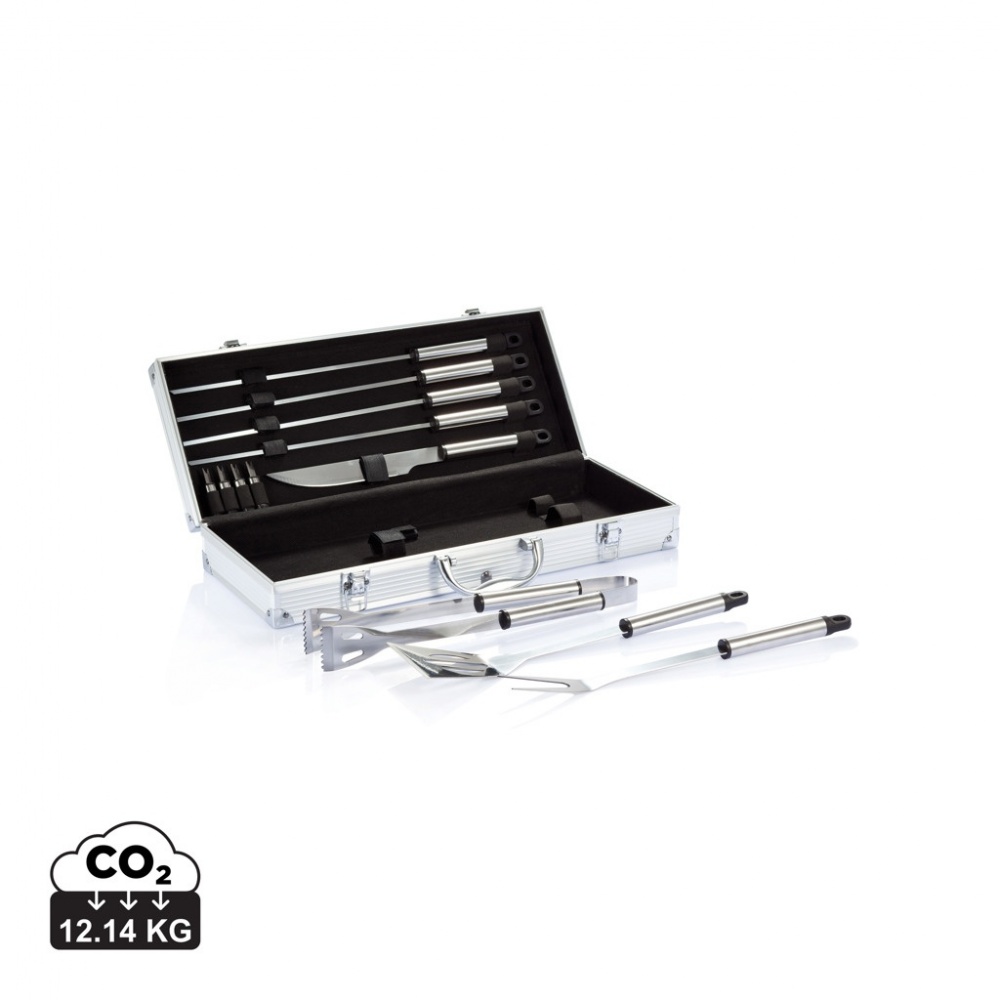 Logo trade corporate gifts picture of: 12 pcs barbecue set in aluminium box