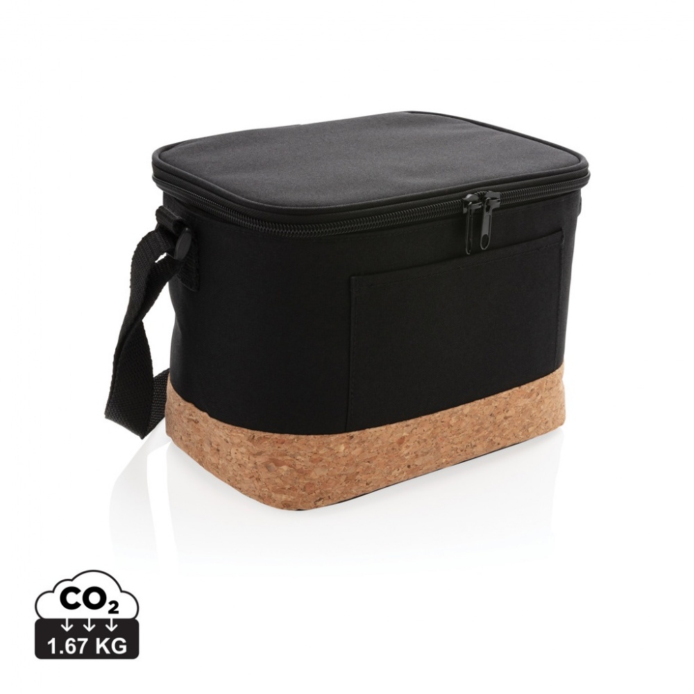 Logo trade promotional giveaways image of: Two tone cooler bag with cork detail