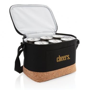 Logo trade corporate gifts image of: Two tone cooler bag with cork detail