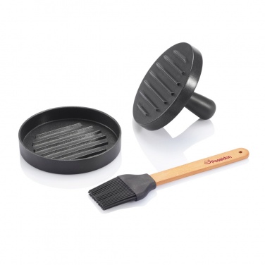 Logo trade promotional items picture of: BBQ set with hamburger press and brush