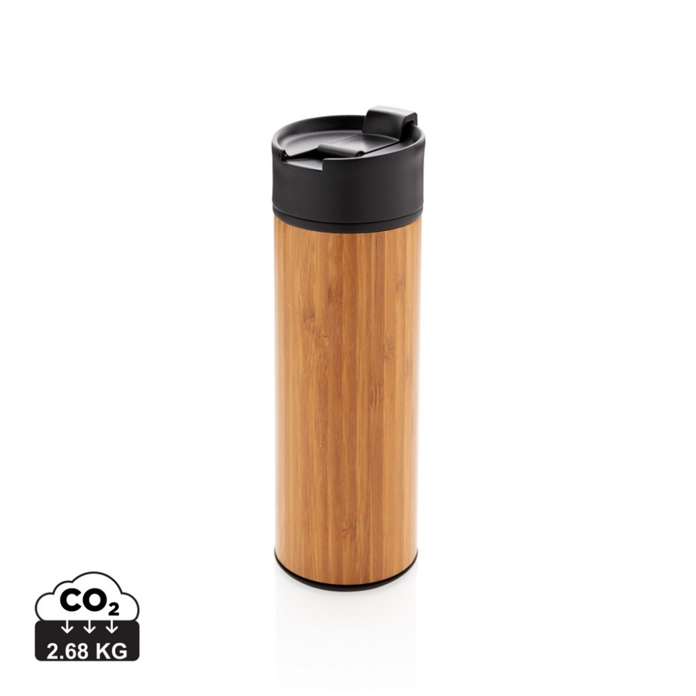 Logo trade promotional giveaway photo of: Bogota vacuum bamboo coffee mug