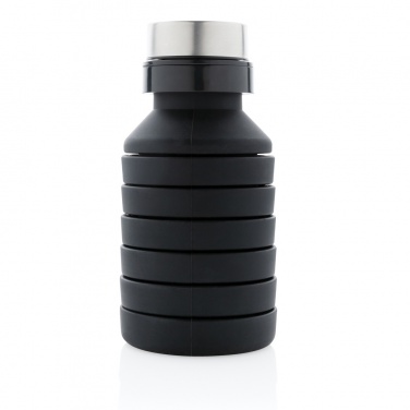 Logo trade promotional gift photo of: Leakproof collapsible silicone bottle with lid
