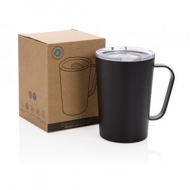Logo trade corporate gifts image of: RCS Recycled stainless steel modern vacuum mug with lid