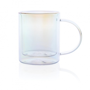 Logo trade promotional products image of: Deluxe double wall electroplated glass mug