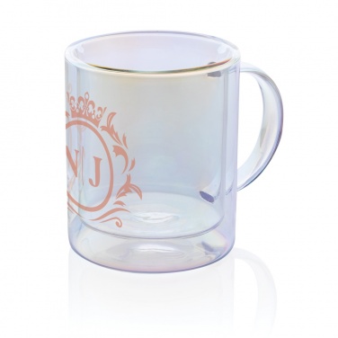 Logo trade corporate gifts picture of: Deluxe double wall electroplated glass mug