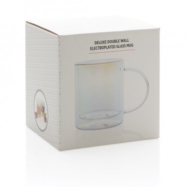 Logo trade promotional product photo of: Deluxe double wall electroplated glass mug