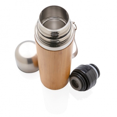 Logo trade promotional giveaways picture of: Bamboo vacuum travel flask