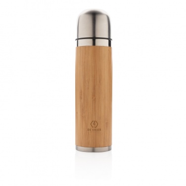 Logo trade promotional items image of: Bamboo vacuum travel flask