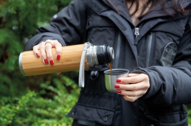 Logo trade advertising products picture of: Bamboo vacuum travel flask