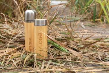 Logo trade promotional merchandise picture of: Bamboo vacuum travel flask