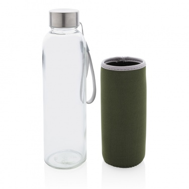 Logo trade promotional giveaways image of: Glass bottle with neoprene sleeve