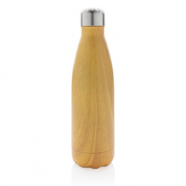 Logo trade advertising product photo of: Vacuum insulated stainless steel bottle with wood print