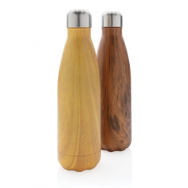 Logotrade corporate gift image of: Vacuum insulated stainless steel bottle with wood print