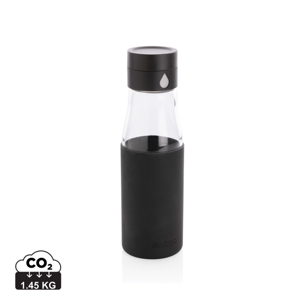 Logotrade promotional merchandise picture of: Ukiyo glass hydration tracking bottle with sleeve
