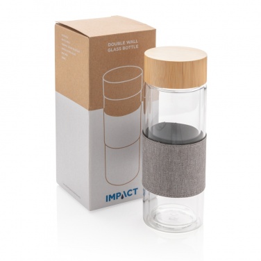 Logo trade promotional item photo of: Impact double wall borosilicate glass bottle