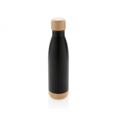 Logotrade promotional giveaway image of: Vacuum stainless steel bottle with bamboo lid and bottom