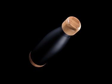 Logo trade promotional gifts picture of: Vacuum stainless steel bottle with bamboo lid and bottom