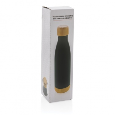 Logotrade corporate gift picture of: Vacuum stainless steel bottle with bamboo lid and bottom