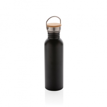 Logo trade corporate gifts picture of: Modern stainless steel bottle with bamboo lid