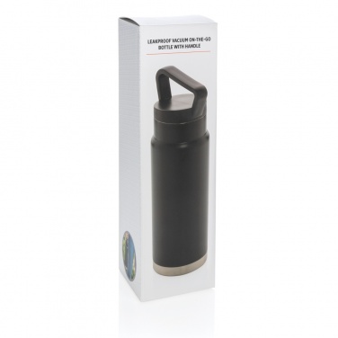 Logo trade corporate gifts image of: Leakproof vacuum on-the-go bottle with handle