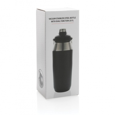 Logotrade promotional merchandise picture of: Vacuum stainless steel dual function lid bottle 1L