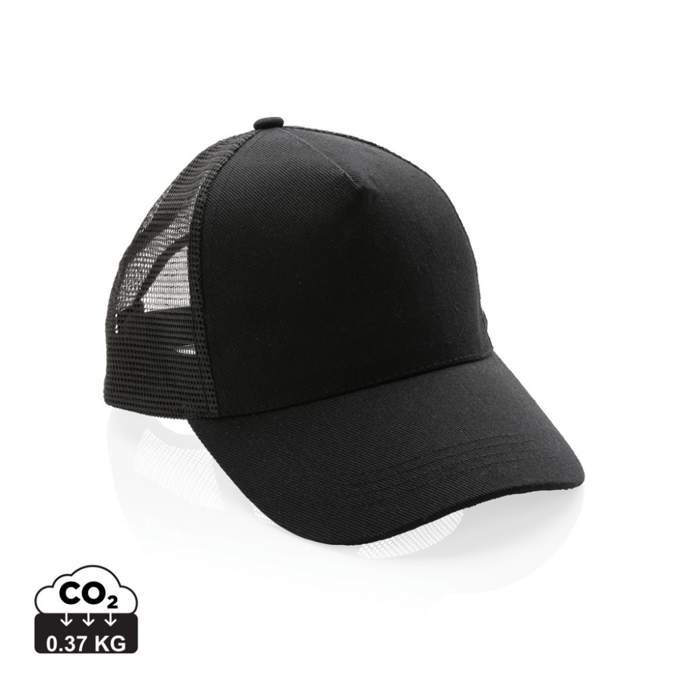 Logo trade advertising products image of: Impact AWARE™ Brushed rcotton 5 panel trucker cap 190gr