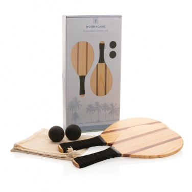 Logo trade business gifts image of: Wooden frescobol tennis set