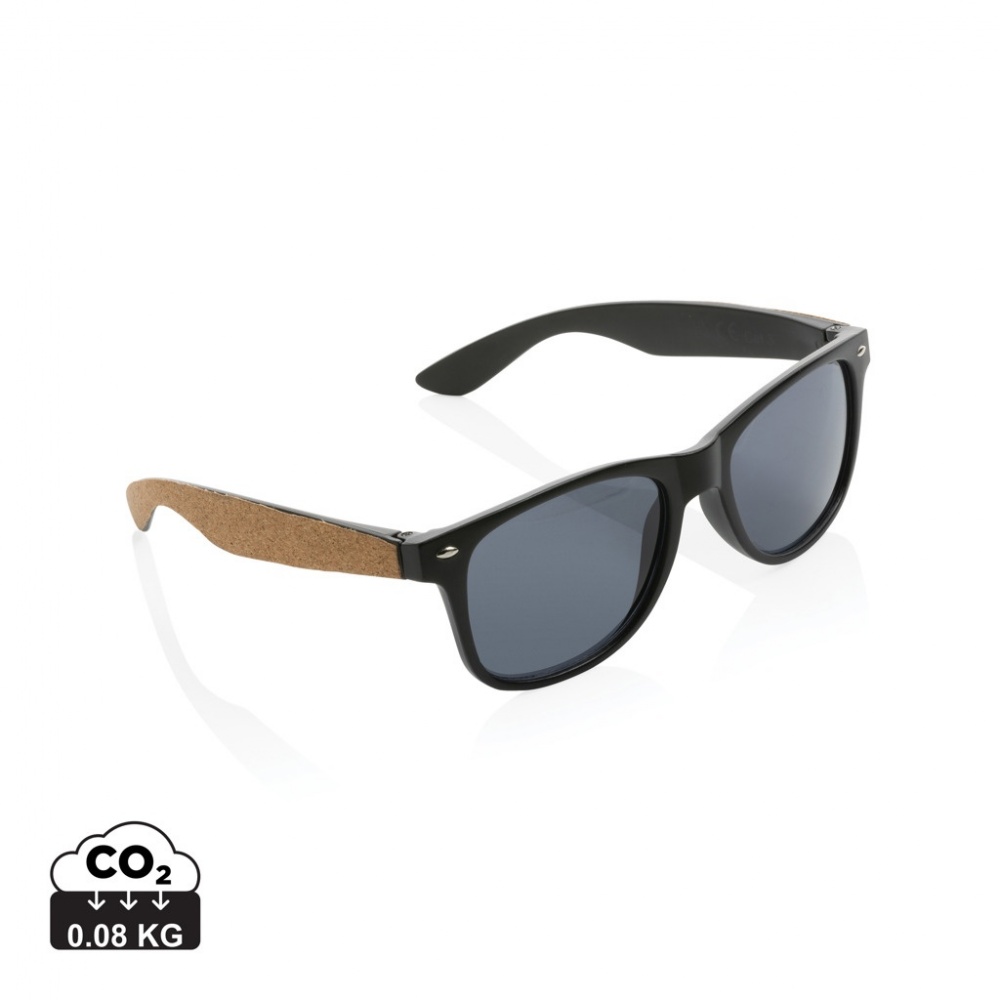 Logo trade corporate gifts picture of: GRS recycled PC plastic sunglasses with cork