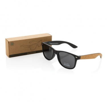 Logo trade advertising product photo of: GRS recycled PC plastic sunglasses with cork