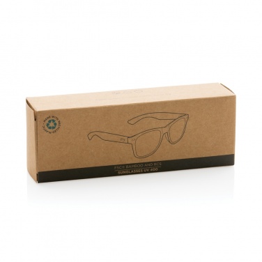Logo trade promotional gifts image of: Bamboo and RCS recycled plastic sunglasses