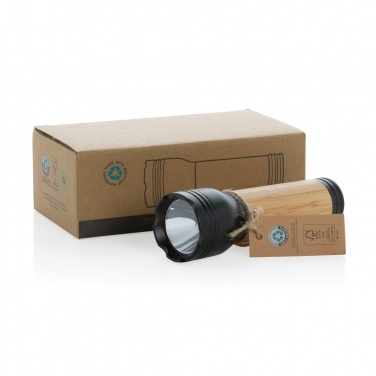 Logo trade promotional products picture of: Lucid 3W RCS certified recycled plastic & bamboo torch