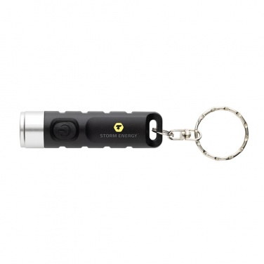Logotrade corporate gift image of: Globix RCS recycled plastic USB re-chargeable keychain torch