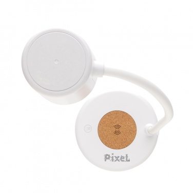 Logo trade promotional items picture of: Zenara RCS recycled plastic and cork 15W wireless desk lamp