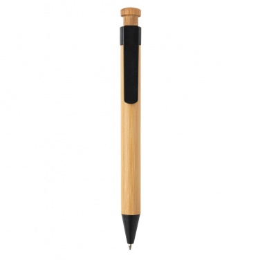 Logo trade corporate gifts picture of: Bamboo pen with wheatstraw clip