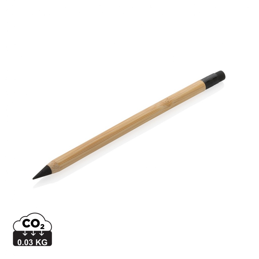 Logo trade promotional products image of: Bamboo infinity pencil with eraser