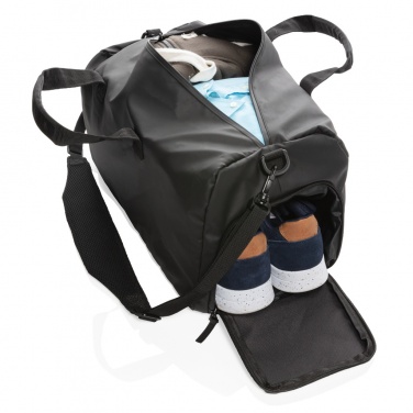 Logo trade promotional giveaways image of: Fashion black weekend bag PVC free