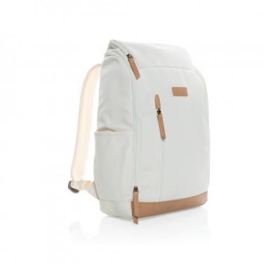 Logotrade promotional giveaway image of: Impact AWARE™ 16 oz. recycled canvas 15" laptop backpack