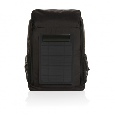 Logo trade business gift photo of: Pedro AWARE™ RPET deluxe backpack with 5W solar panel