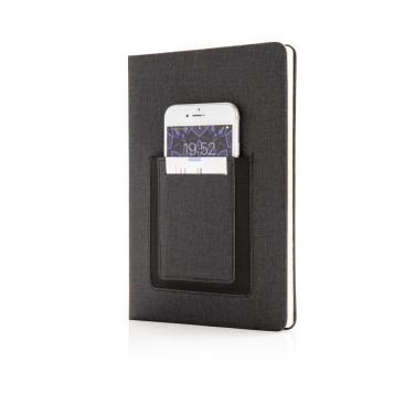 Logotrade promotional gift picture of: Deluxe A5 Notebook with phone pocket