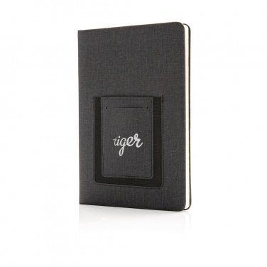 Logo trade promotional gifts image of: Deluxe A5 Notebook with phone pocket