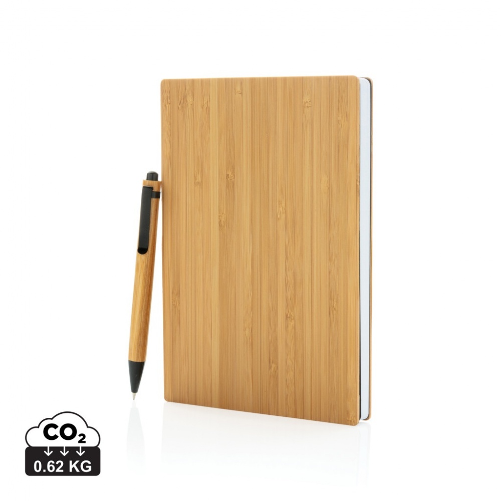 Logo trade advertising products image of: A5 Bamboo notebook & pen set