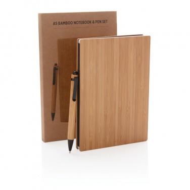 Logotrade promotional gift image of: A5 Bamboo notebook & pen set