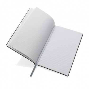 Logo trade promotional giveaways picture of: A5 recycled leather notebook