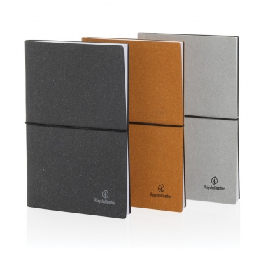 Logo trade promotional merchandise picture of: A5 recycled leather notebook