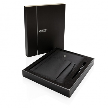 Logo trade promotional giveaways image of: Refillable notebook and pen set