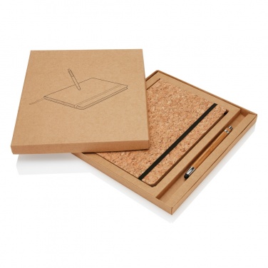 Logo trade advertising products image of: A5 notebook with bamboo pen including stylus